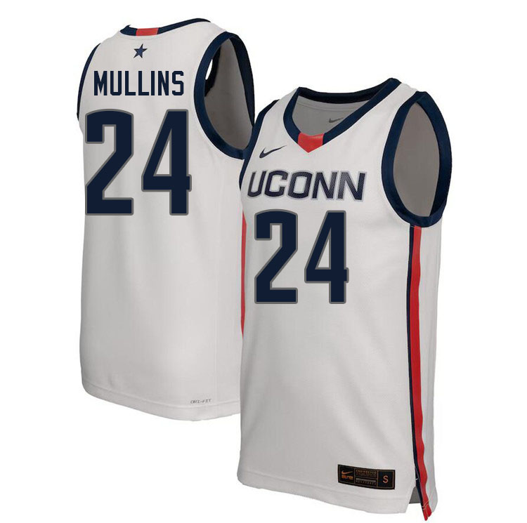 Uconn Huskies #24 Braylon Mullins College Basketball Jersey Stitched-Alternater White